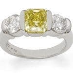 Natural Yellow Diamond Ridge Ring Natural Fancy yellow ridge ring
